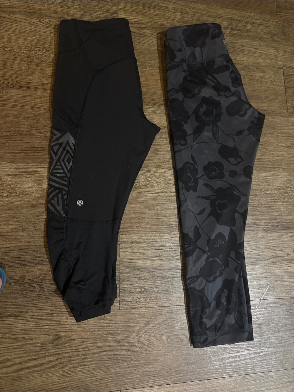 lululemon athletica Black & Charcoal Floral High-Rise Leggings